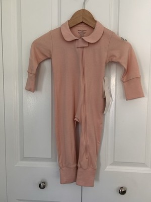 Mon Chou Paris collared footless pajamas organic Pima cotton Peru 12-18 mo NWT