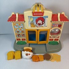 Set giocattolo vintage Playskool McDonald's da banco finto play drive thru