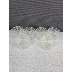 Set of 6 Small Clear Glass Punch Glasses 2" Tall