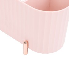 Cotton Ball Holder Pink Multifunctional Stylish Ribbed Bathroom Canisters