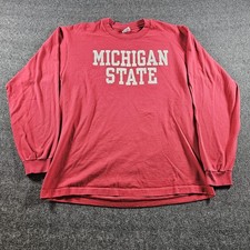 Vintage Michigan State Spartans Shirt Mens XL Red NCAA Football Anvil 90s