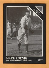 Mark Koenig New York Yankees 1991 Conlon TSN #125