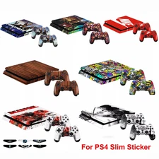 PS4 Decal Stickers for Sony PS4 Slim Console + 2 Controllers Vinyl Skin Cover