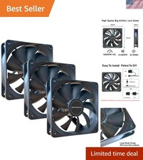 120mm Case Fan 3 Pack pc Fans  High Performance PC Case Fans, 120mm Fan with ...