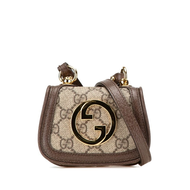 Sac à bandoulière GUCCI GG Supreme Interlocking G Blondie 698635 PVC cuir 867674