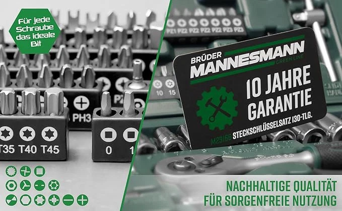 Brüder Mannesmann 130-tlg. Steckschlüssel- und Bitsatz — 第 4/4 张图片