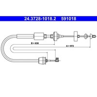 Seilzug KupplungsbetäTigung ATE 24.3728-1018.2 FüR Renault Megane I