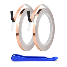 Copper Foil for Stained Glass, 7/32 Inch, 1.5 Mil Thick, 36 Yards, 2 Rolls