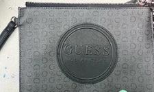 GUESS Black  LOS ANGELES Logo Wristlet Bag