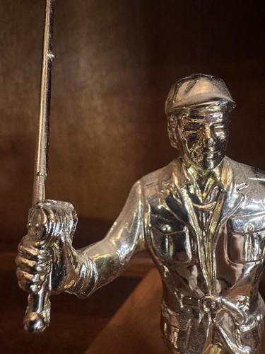 Ancien lance-appâts en plastique doré pêcheur 5,5" avec tige 9" trophée topper - Photo 10/11