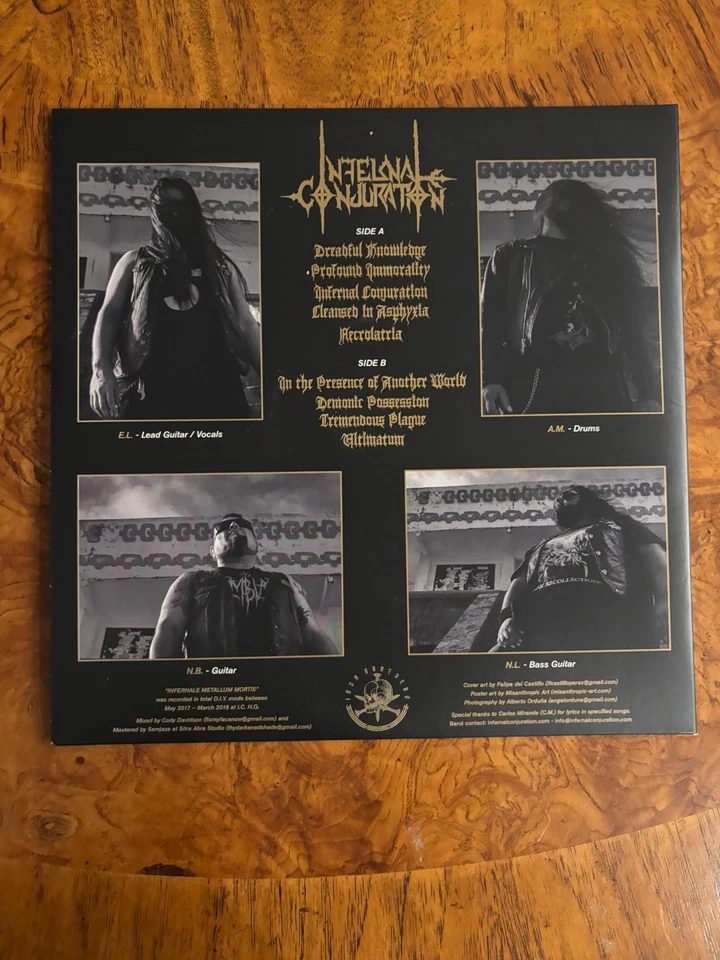 INFERNAL CONJURATION "Infernale Metallum Mortis" Death Metal Near Mint (5) - Image 3 of 4