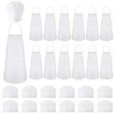 Coume 24 Pcs Disposable Non Woven Apron Chef Hat Set, Adult Kitchen Aprons Ad...