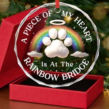 Pet Memorial Keepsake Ornament, Dog and Cat Christmas Tree Ornaments, Rainbow...