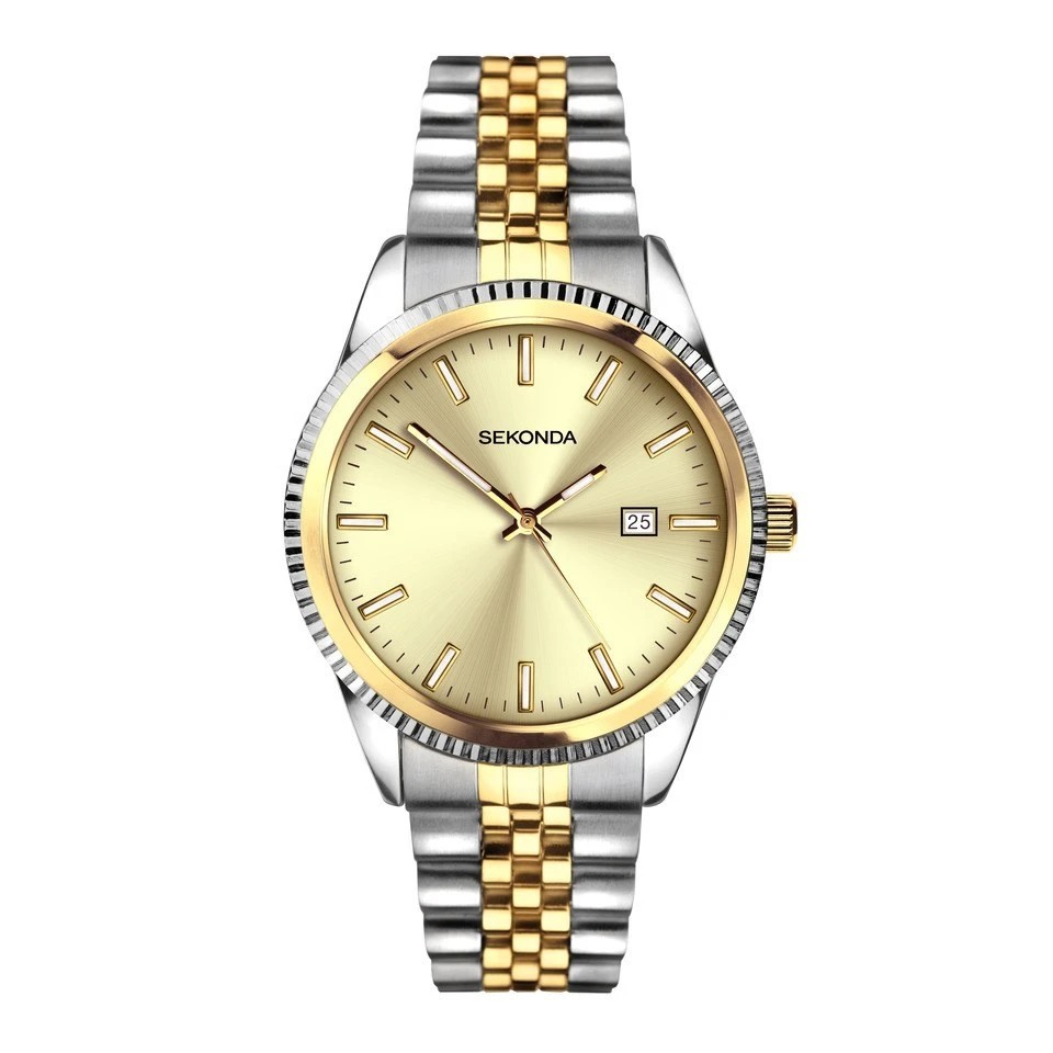 Sekonda Gents Watch 2 Tone Bracelet 30259 Date RRP £59.99