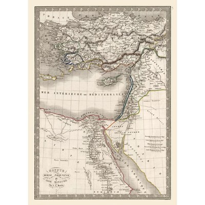 Historic Map - Egypt Syria Turkey Asia Minor - Monin 1839 - Vintage Wall Art
