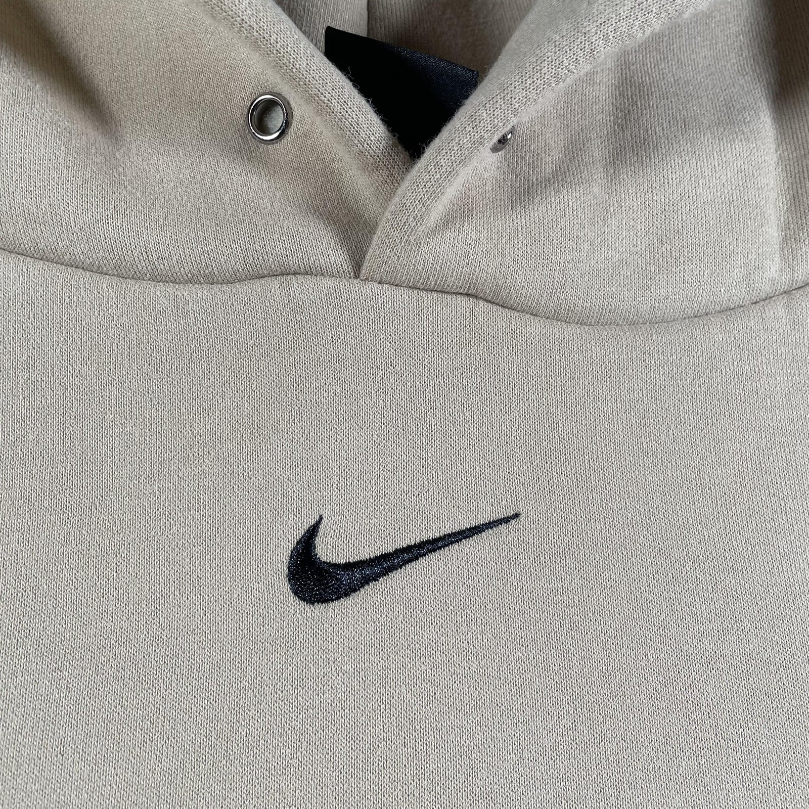Nike Hoodie Mens Large Tan Beige Center Mini Swoosh Pullover Travis Scott