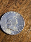 1955 Ben Franklin 90% Silver Au/unc Key Date