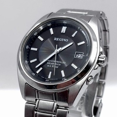 CITIZEN REGUNO H415-S057515 Radio Controlled Solar Men s Watch Black Dial Date