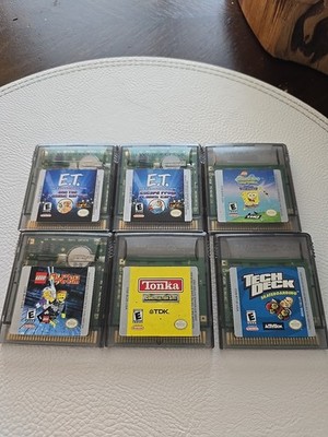Lot of 6 Nintendo Game Boy Color Games, E.T., Tech Deck, SpongeBob, Lego Alpha