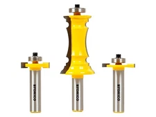 YONICO Router Bits Set Miter Frame Molding 3 Bit 1/2-Inch Shank 12230