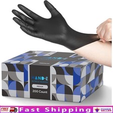Durable Black Nitrile Disposable Gloves Food Prep Tattoo Cleaning Large New