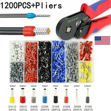 1200PCS Connectors Cord Wire Crimp Cable Pin End Bootlace Ferrule Terminals Kit
