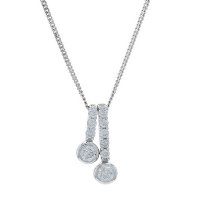 Ever Us Diamant Anhänger Halskette 19'' - Weißgold 14k runder Brillant 0,25ctw