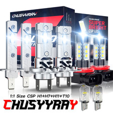 For Chevrolet Trax 14-23 H7 H1 H11 LED Headlight Fog Bulbs Combo Set White 6000K