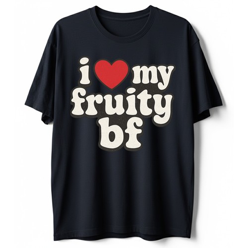 I Love My Fruity Boyfriend Retro T-Shirt Vintage Style Lustig Beziehung S-5XL - Bild 5 von 11