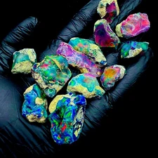Opal, 10 CTS raw opals lot big size black Ethiopian A++ cut grade 30MM TO 17MM