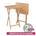 2 Upgraded Foldable Durable Bamboo Folding Coffee Snack Side Table Serving Table