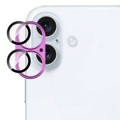 IMAK Metal Armor Schutzfolie Rot Rosa für iPhone 16/16 Plus Kamera