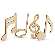 Summer Ray 60pcs Wooden Musical Note Laser Cut Craft Decor