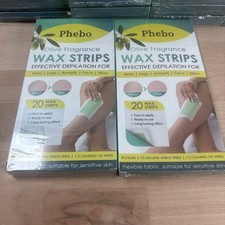 2 X Phebo Olive Fragrance Wax Strips for Depilation 20 Wax Strips 40 Strips 
