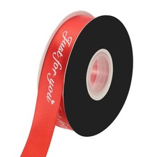 Satinband 1 Zoll x 45 m, zum Valentinstag leuchtend rot