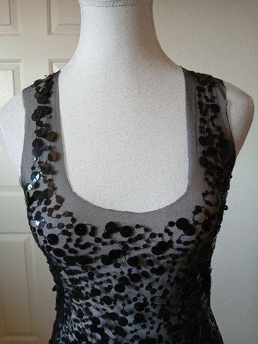 Blusa para mujer Magazine Top negra sin mangas lentejuelas transparentes mezcla de seda talla grande - Imagen 9 de 17