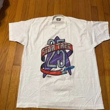 Vintage 90s Y2k Men’s Star Trek 25 T-Shirt Size XL White Short Sleeve euc