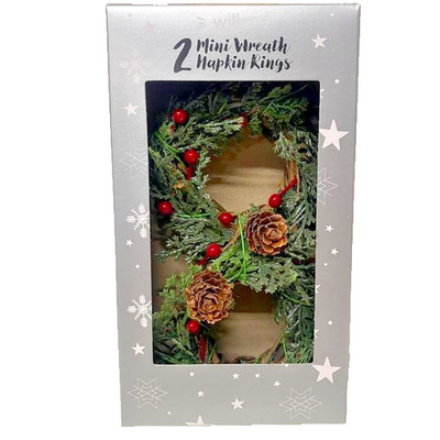 2 Stück Weihnachten Beere & Tannenzapfen Serviettenringe Schnalle Serviettenschnalle
