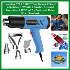 Heat Gun 572 F 1112 F with 4 Nozzles for Crafts - 2-Speed Adjustable