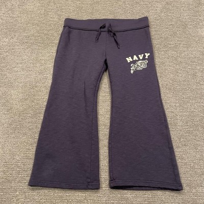 Navy Midshipmen Pants Womens Large Blue NCAA College Sweatpants Fleece Flare