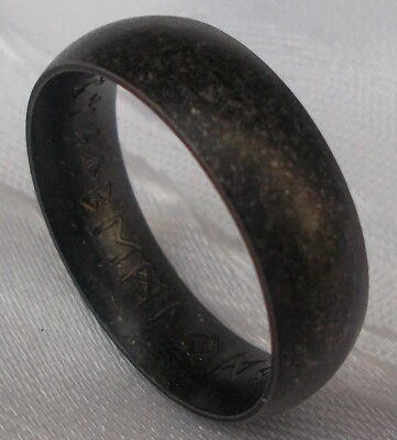 RUNENRING VIKING NORSE ODIN WIKINGER RETRO RUNEN SCHWARZ  EDELSTAHL BAND RING