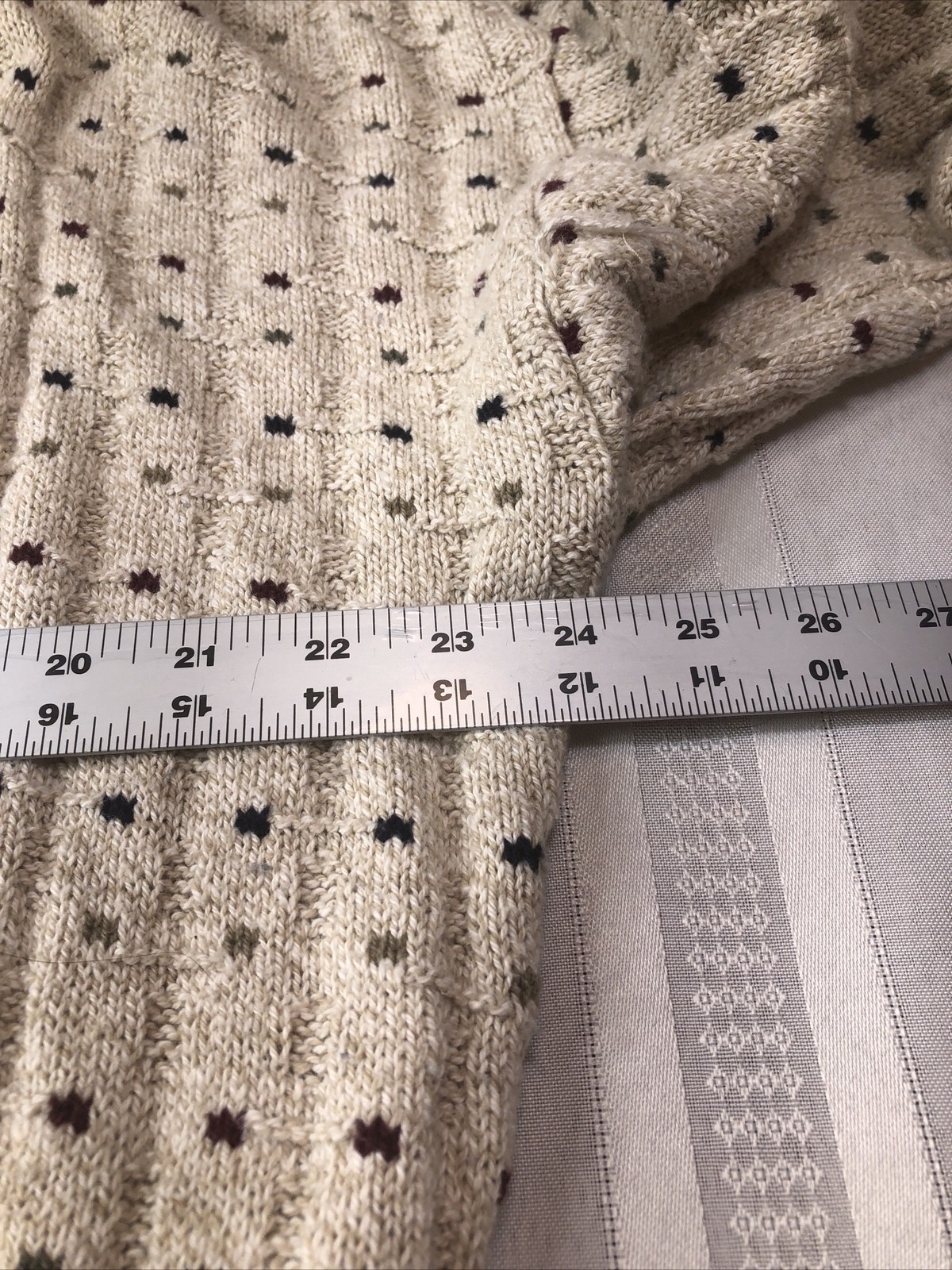 Metrics Mens Knit Sweater Size X-Large Beige w/ m… - image 8