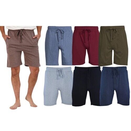 3-Pack: Men's Cotton Lounge Shorts with Pockets - Picture 1 of 2