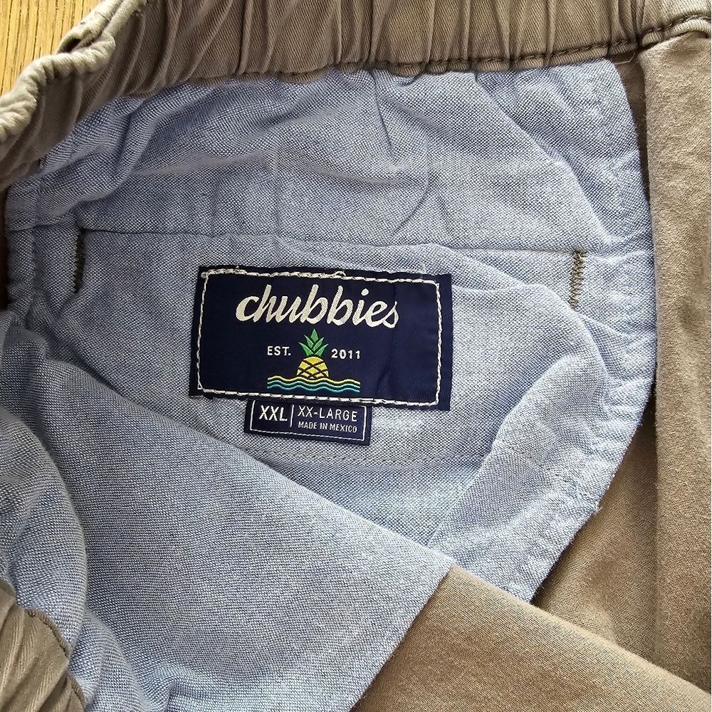 CHUBBIES Grey Khaki Cotton Blend Sz XXL 5.5 Inseam Mens Casual Shorts
