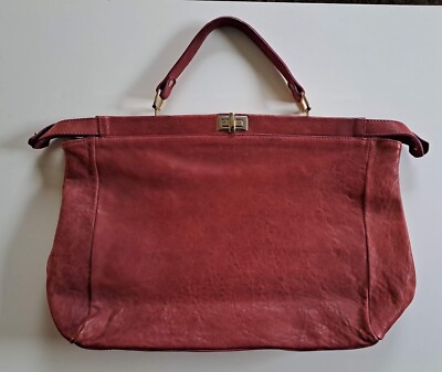 Handtasche, Roberta Biagi, Leder, weinrot
