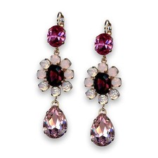 Earrings by Mariana Woman Luxurious Rose and Opal Swarovski Crystals