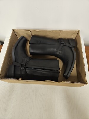 Mens Motorcycle Biker Boots Leather Western Cowboy Harness W/ zipper Sz 7  a59