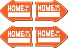 Pack of 4 Home for Sale Sign with Stakes - 12x8 inch 8x12 inches, colorfull