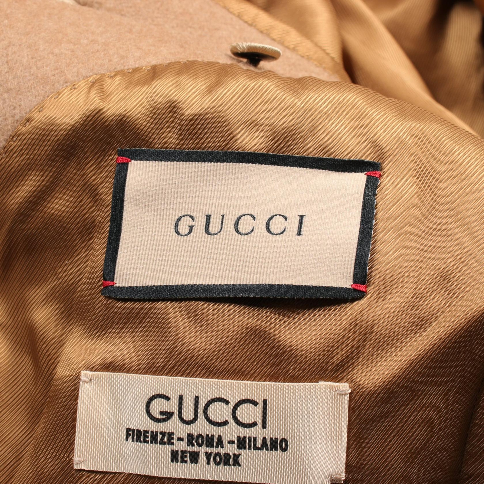 ALTRA Cappotto Gucci City Label 753089 Cammello Marrone Usat Uom