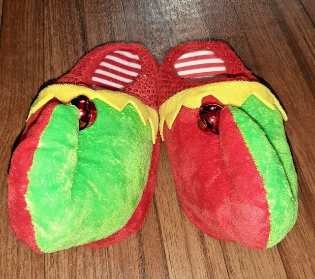 DanDee Elf Slippers New Christmas Comfy Child's Large 23 Jingle Bells